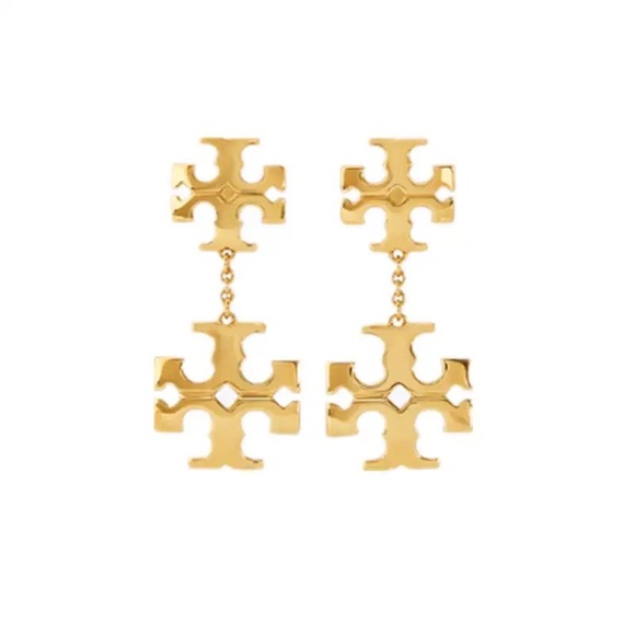 Tory Burch Gold Double Drop Earrings - Picture 3 of 8